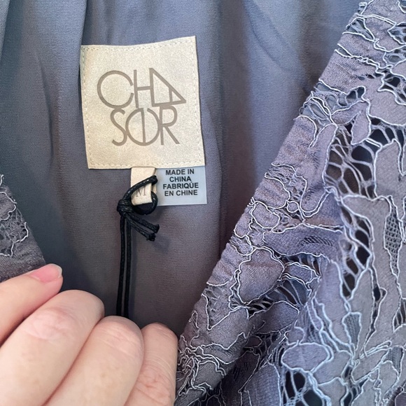 Chaser NWT Grey Lace Bell Sleeve Off the Shoulder Top Size: M - Picture 8 of 8